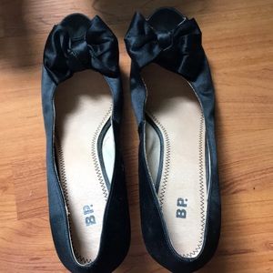 BP All leather and satin open toe shoes